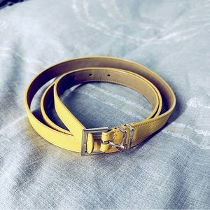 Talbots Plus Size Leather Belt - Yellow 2X